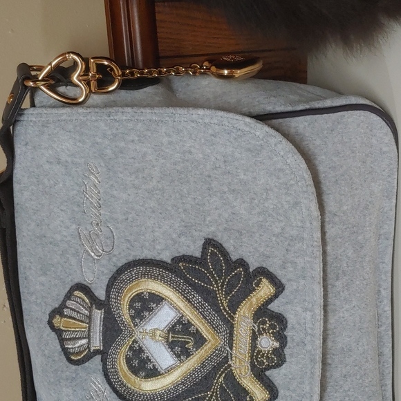 Juicy Couture y2k Vintage Velour Laptop Messenger Crossbody Bag - Picture 5 of 16